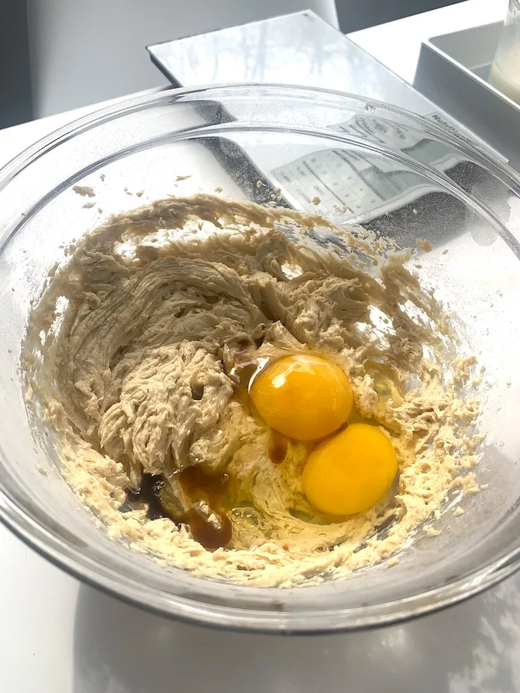 eggs, vanilla extract, butter