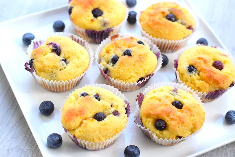 sugar free lemon blueberry muffins