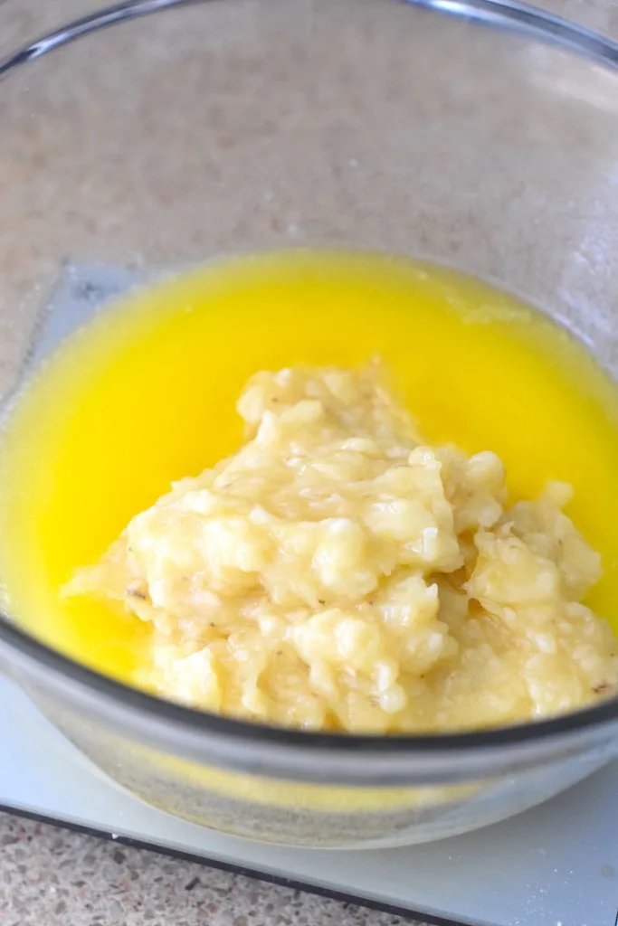 butter, mashed banana