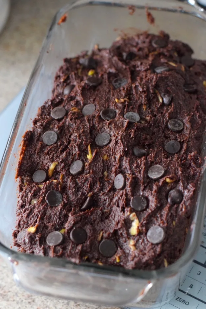 chocolate zucchini loaf batter