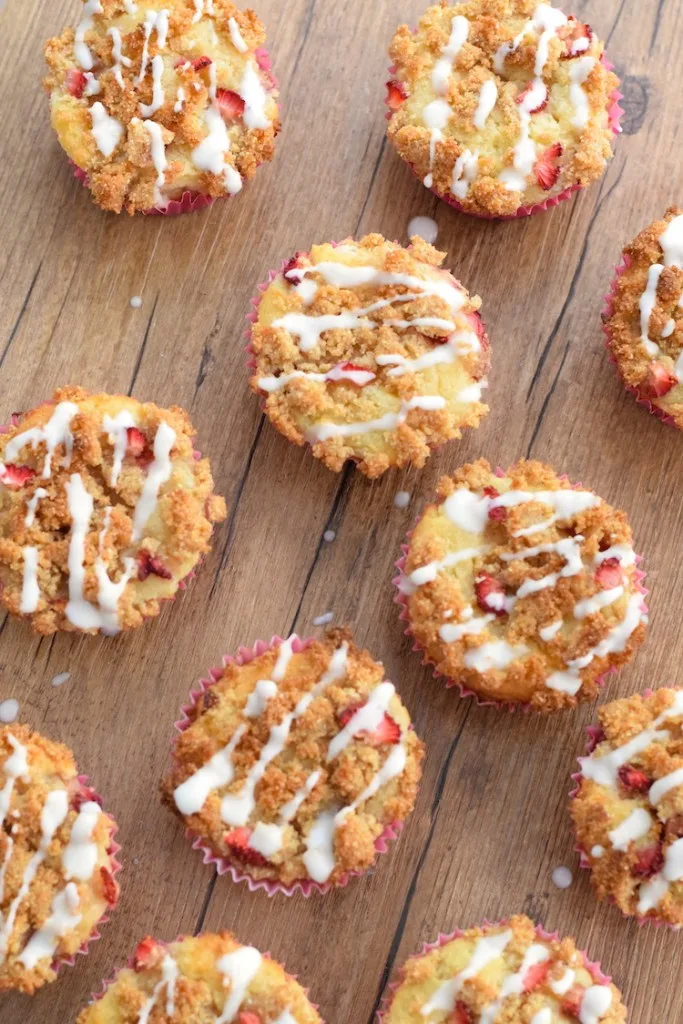 keto strawberry glaze muffins