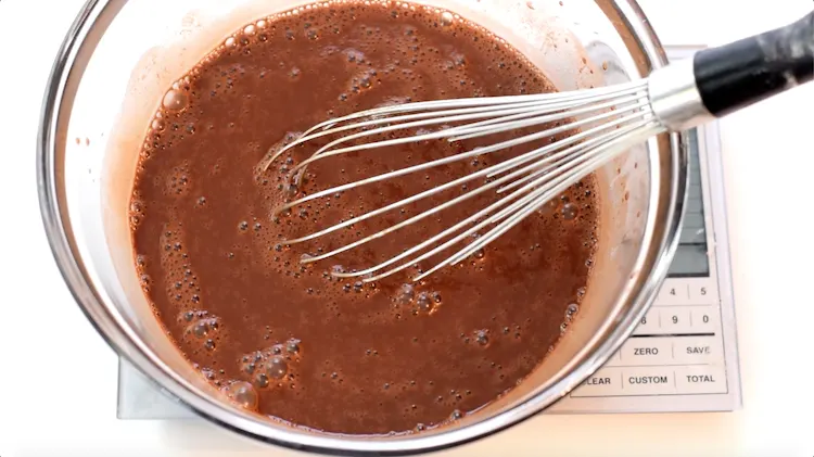 cocoa powder, eggs, butter