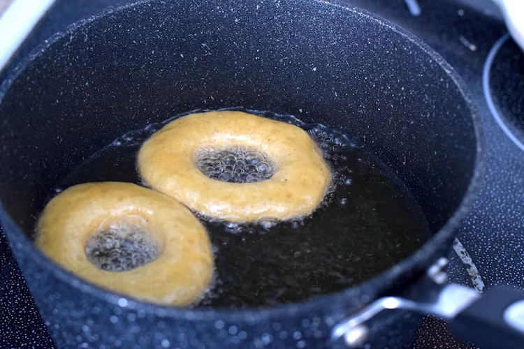 keto donuts frying