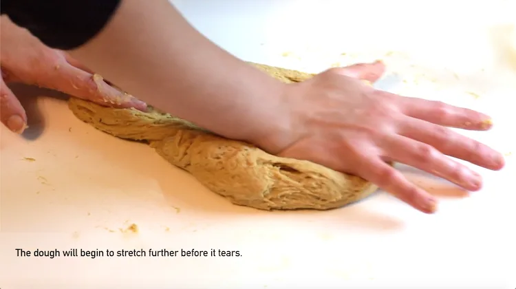 kneading low carb bread dough