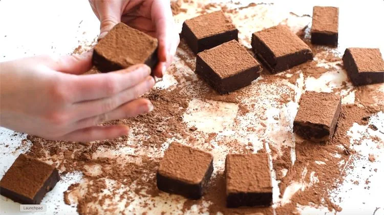 shaping keto truffles